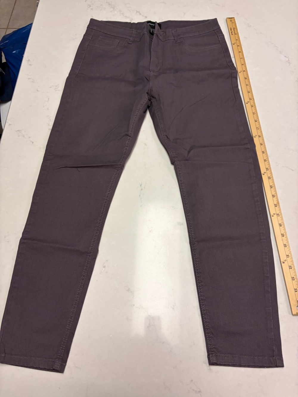 A-012 Men's Slim Straight Pants in Dark Gray